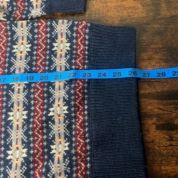 J.Crew Mens Lambswool Fair Isle Sweater Sz S Crew-Neck Preppy Fisherman Holiday - Picture 8 of 11